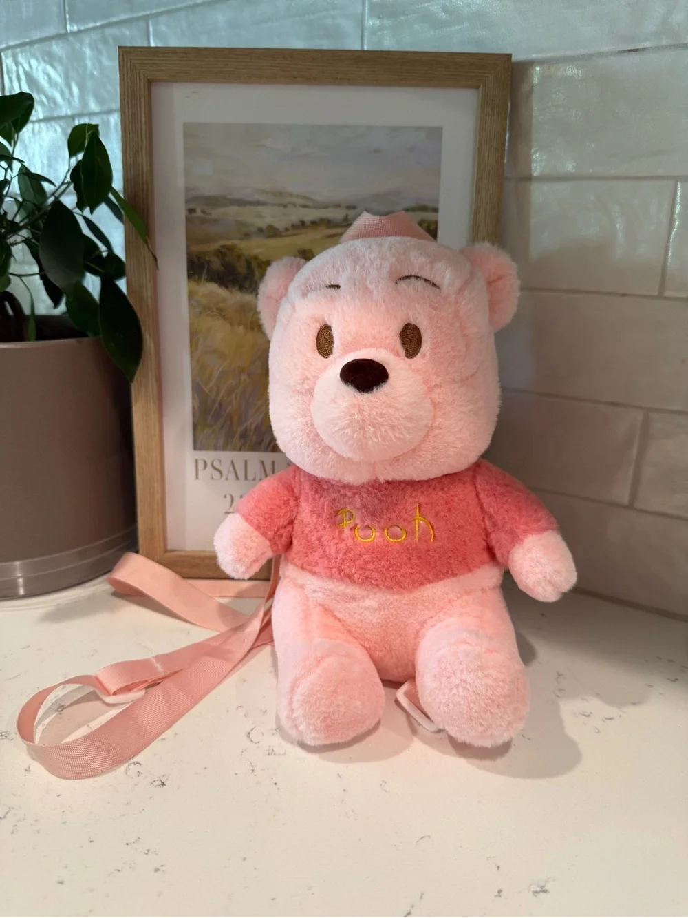 Pink Plush Pooh Backpack for Kids - Soft Carry Toy
